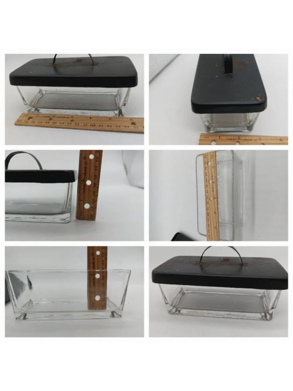 Glass Container Metal Lid With Handle Made In India Rectangle